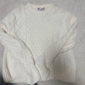 Pink Republic Cream Textured Knit Sweater